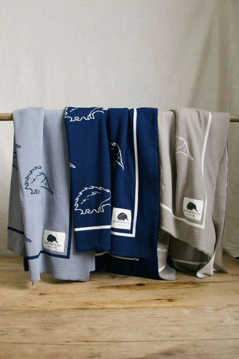 Puggle Blanket (Navy and Natural) - Image 5