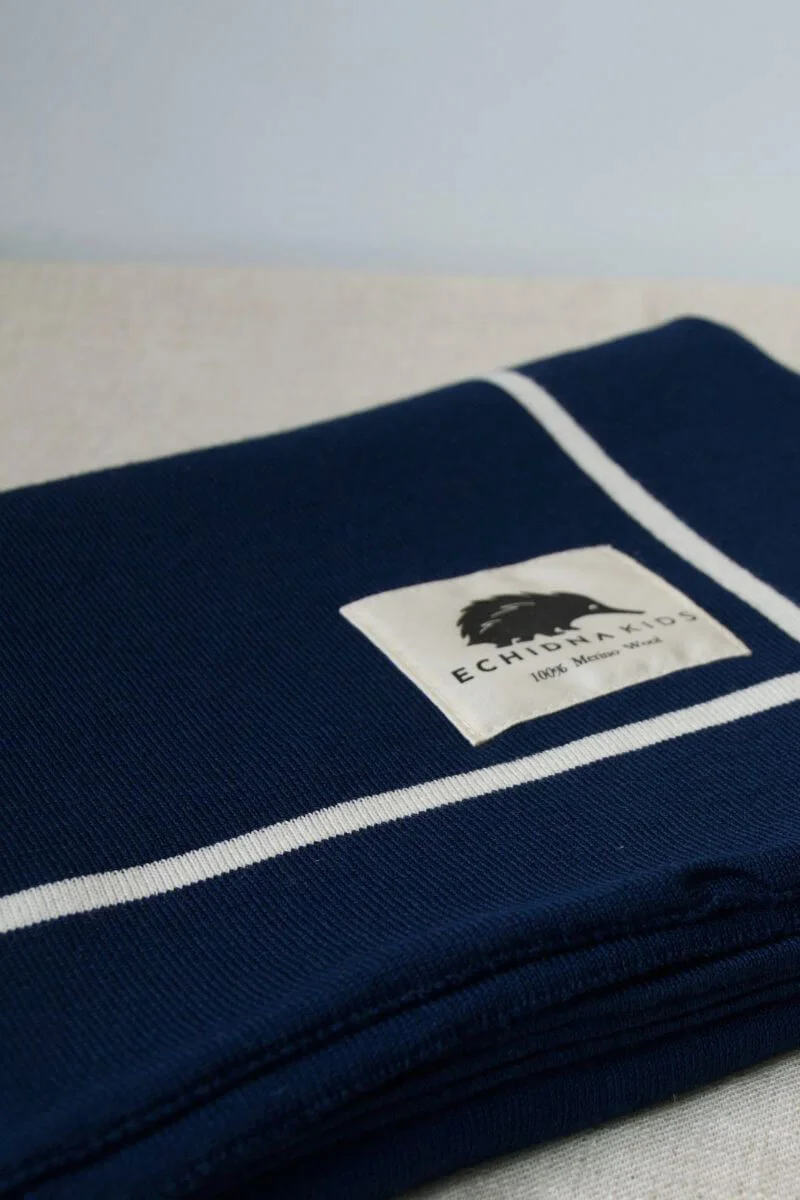 Puggle Blanket (Navy and Natural) - Image 3