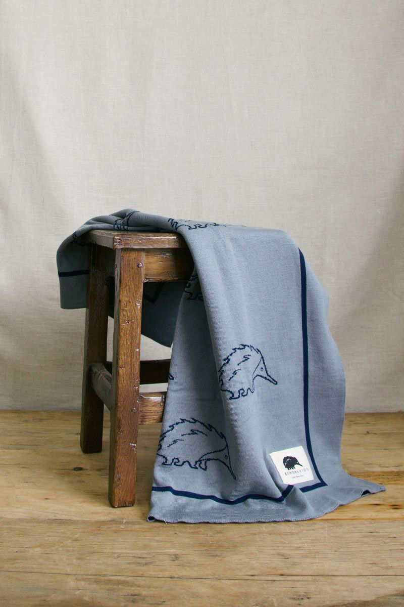 Puggle Blanket (Navy and Light Grey) - Image 3