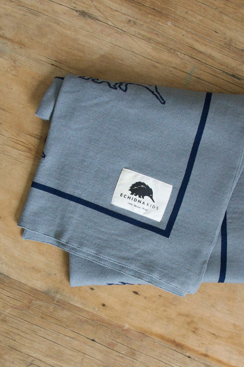 Puggle Blanket (Navy and Light Grey) - Image 2