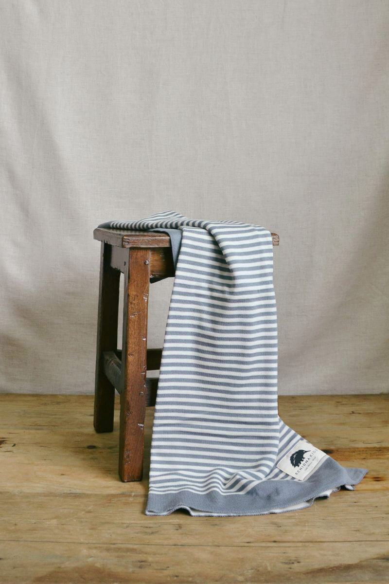 Stripe Blanket (Light Grey and Natural) - Image 2