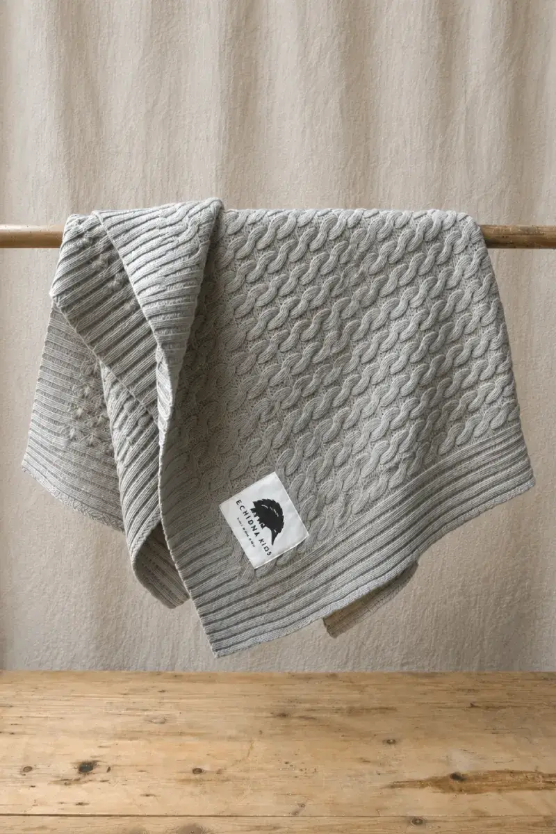 Cable Knit Blanket - Grey